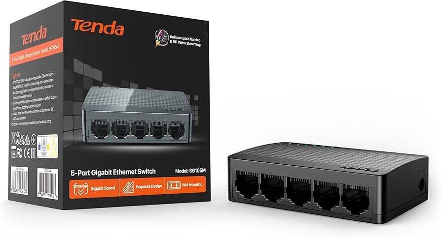 SWITCH 5 PUERTOS GIGABIT PLASTICO